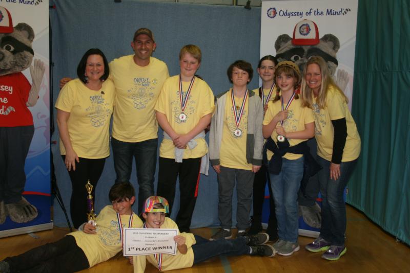 Shields Elementary OM participants shown are in back (l-r) Jess Bain, Mike Stazzone, Liam Ramsey, T.R. Bain, Alyssa Berg, Abbie Westmore and Cathy Ramsey. In front are Riley Stazzone and Will DiPaolo.